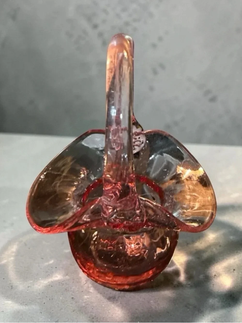 Pink Glass Basket-Style Purse Charm